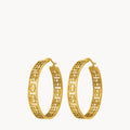 Kavallieri Hollow Maltese Cross Statement Hoop Earrings, Gold