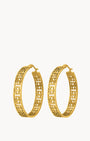 Kavallieri Hollow Maltese Cross Statement Hoop Earrings, Gold