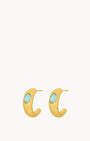 March Birthstone Peace Hoop Earrings