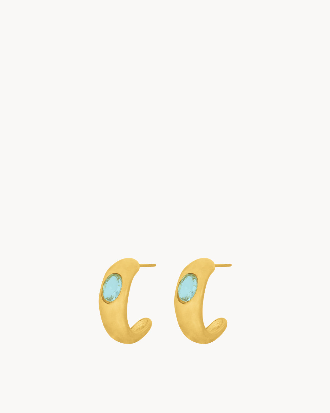 March Birthstone Peace Hoop Earrings