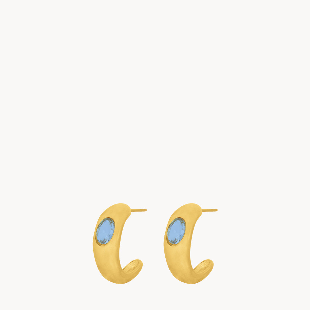 December Birthstone Uniqueness Hoop Earrings
