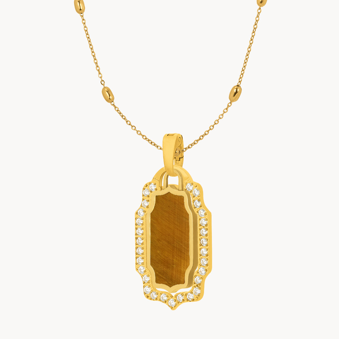 Mvintage Bizzilla Resilience Tiger Eye Pendant Set