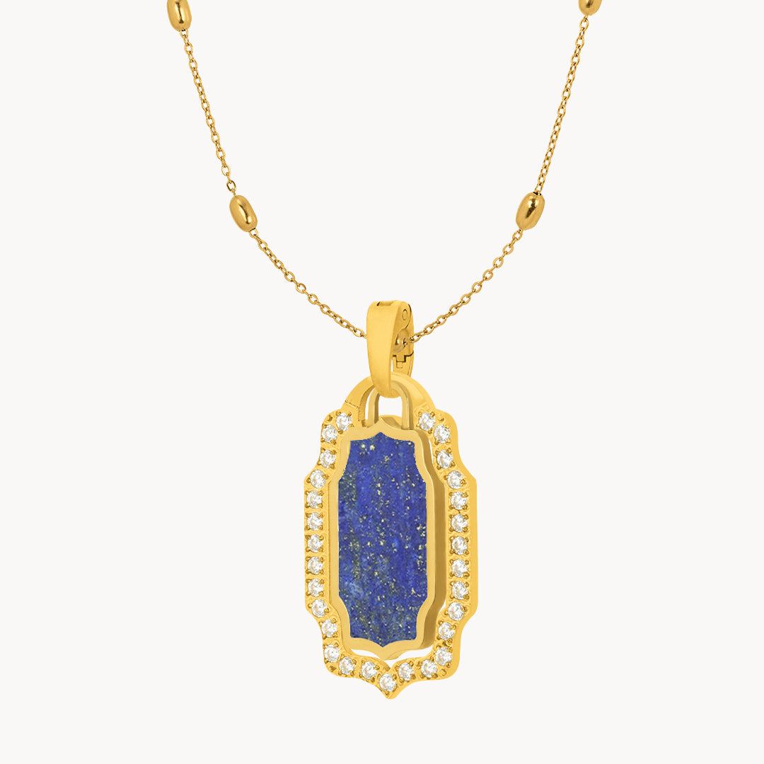 Mvintage Bizzilla Courage Lapis Lazuli Pendant Set