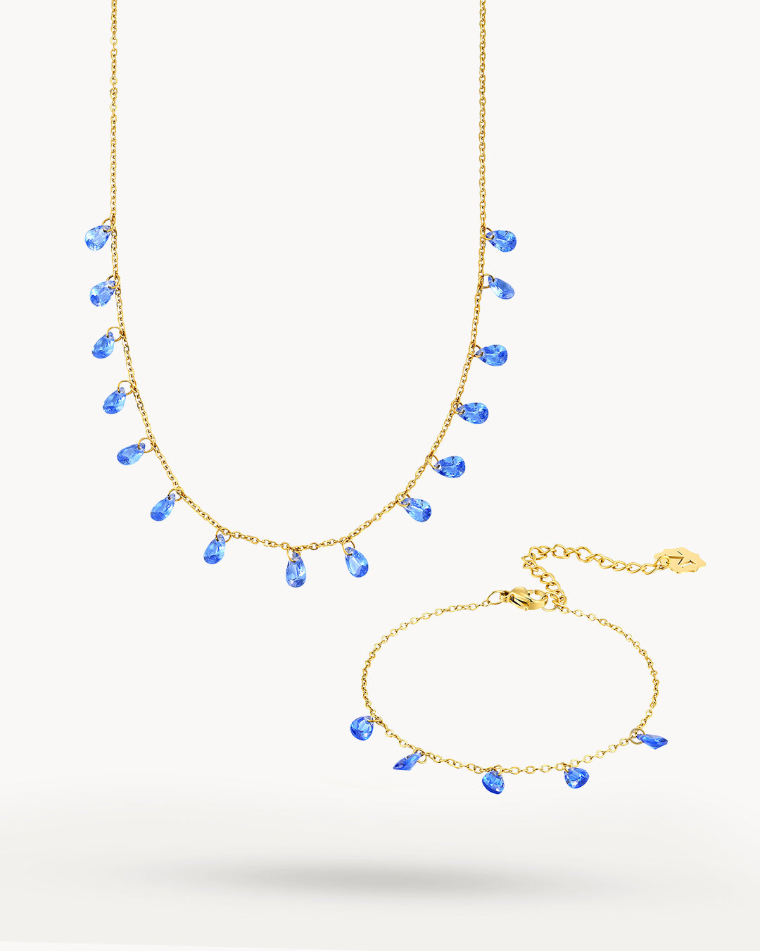 Blue Teardrop Choker Set