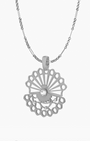 Rotating Imrewħa Pendant, Dainty Double Link Chain, Silver