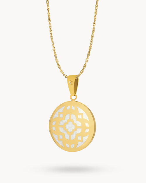 White Bizzilla Locket Necklace Set