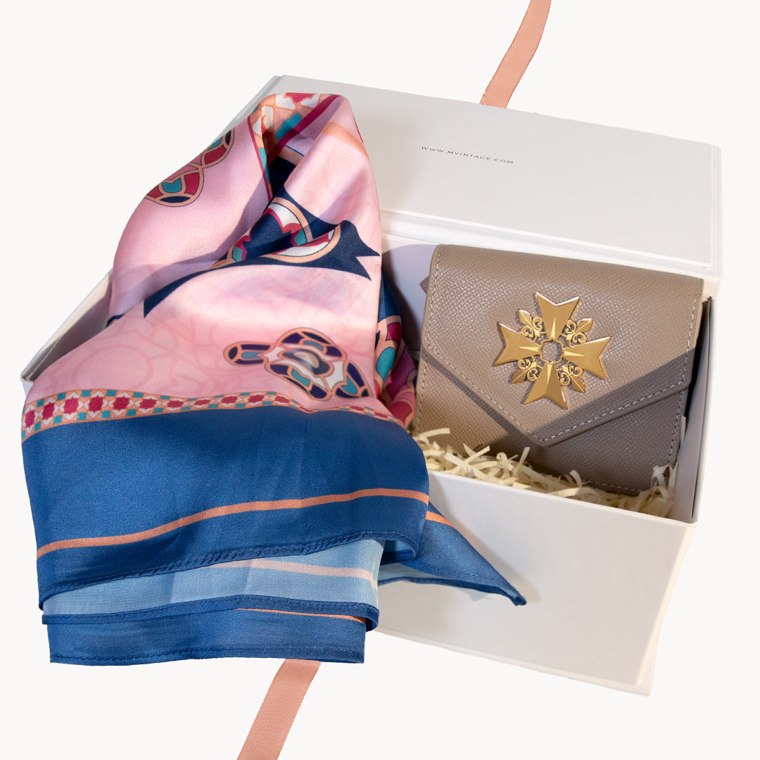 Maduma Blue Scarf and Kavallieri Wallet Set