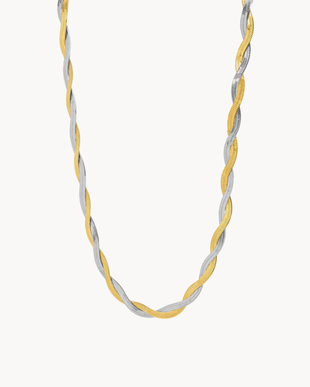 Double Snake Gold And Silver Chain Necklace