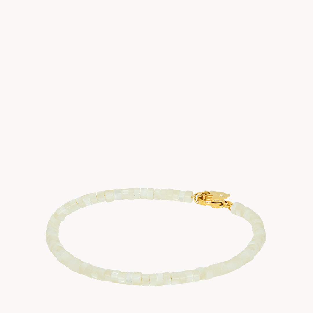 White Protection Mother of Pearl Anklet
