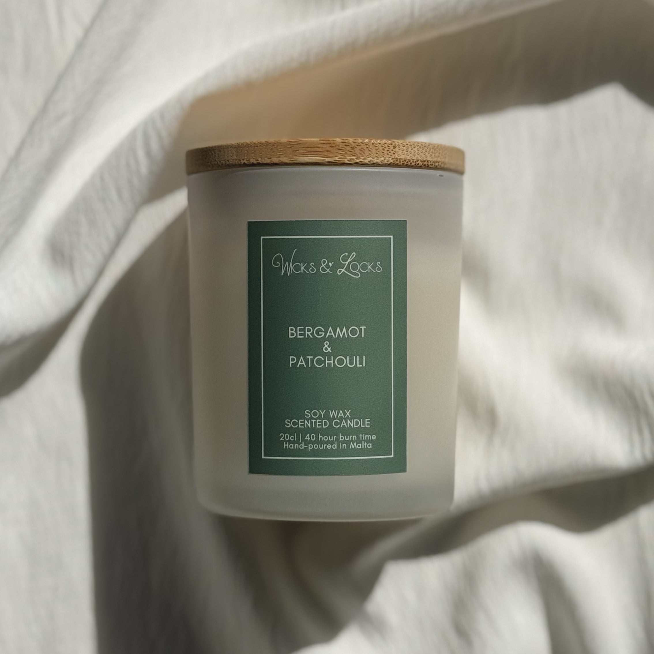 Wicks & Locks Bergamot & Patchouli - Luxury Scented Candle