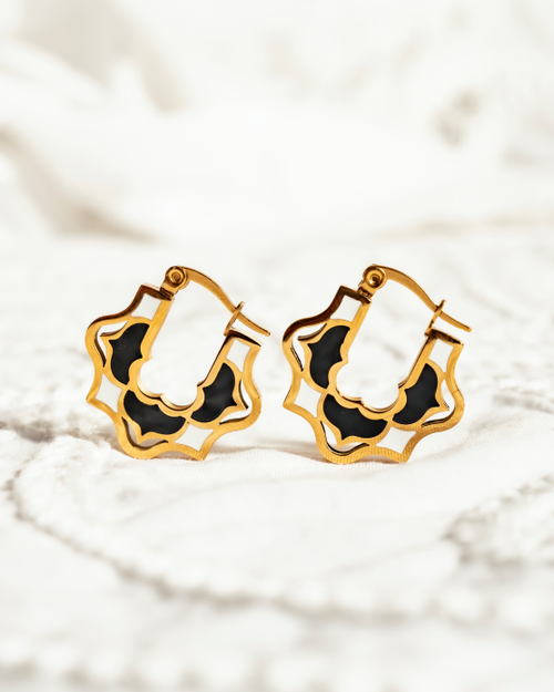 Bizzilla Black And White Reversible Hoop Earrings