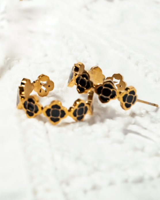 Bizzilla Black Dainty Hoop Earrings