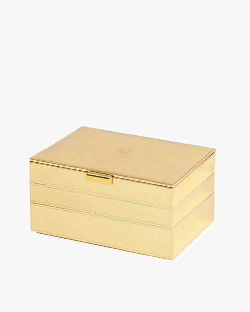 Boîte à bijoux empilable, or
