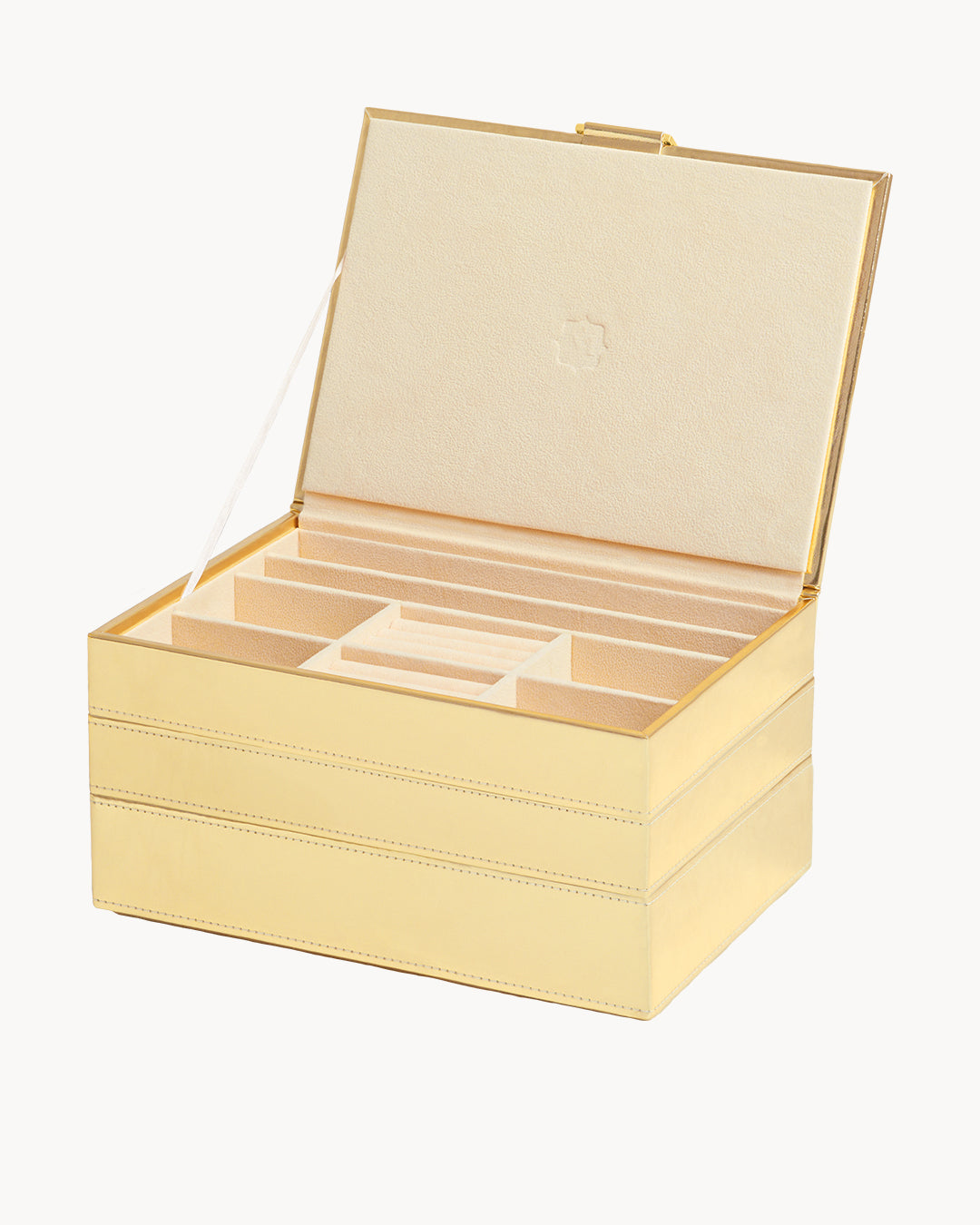 Gold Metallic Stackable Jewellery Box