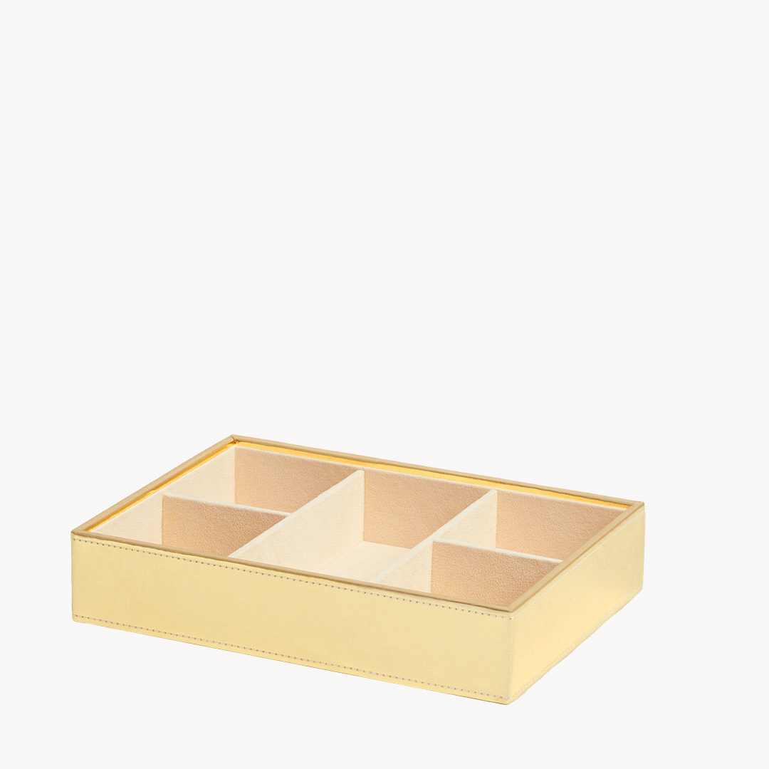 Gold Metallic Stackable Jewellery Box