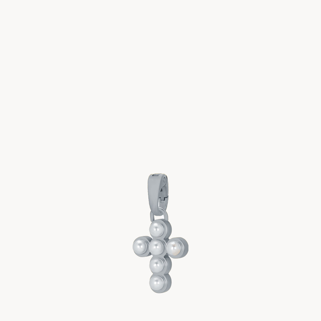 Timeless Pearl Salib Silver Charm