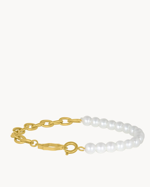 Bold Timeless Pearl Charm Bracelet