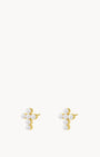 Timeless Pearl Cross Stud Earrings
