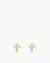 Timeless Pearl Cross Stud Earrings