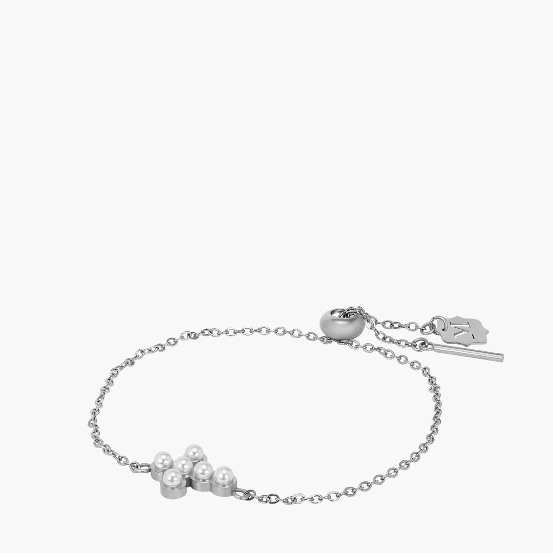 Timeless Pearl Salib Silver Adjustable Bracelet
