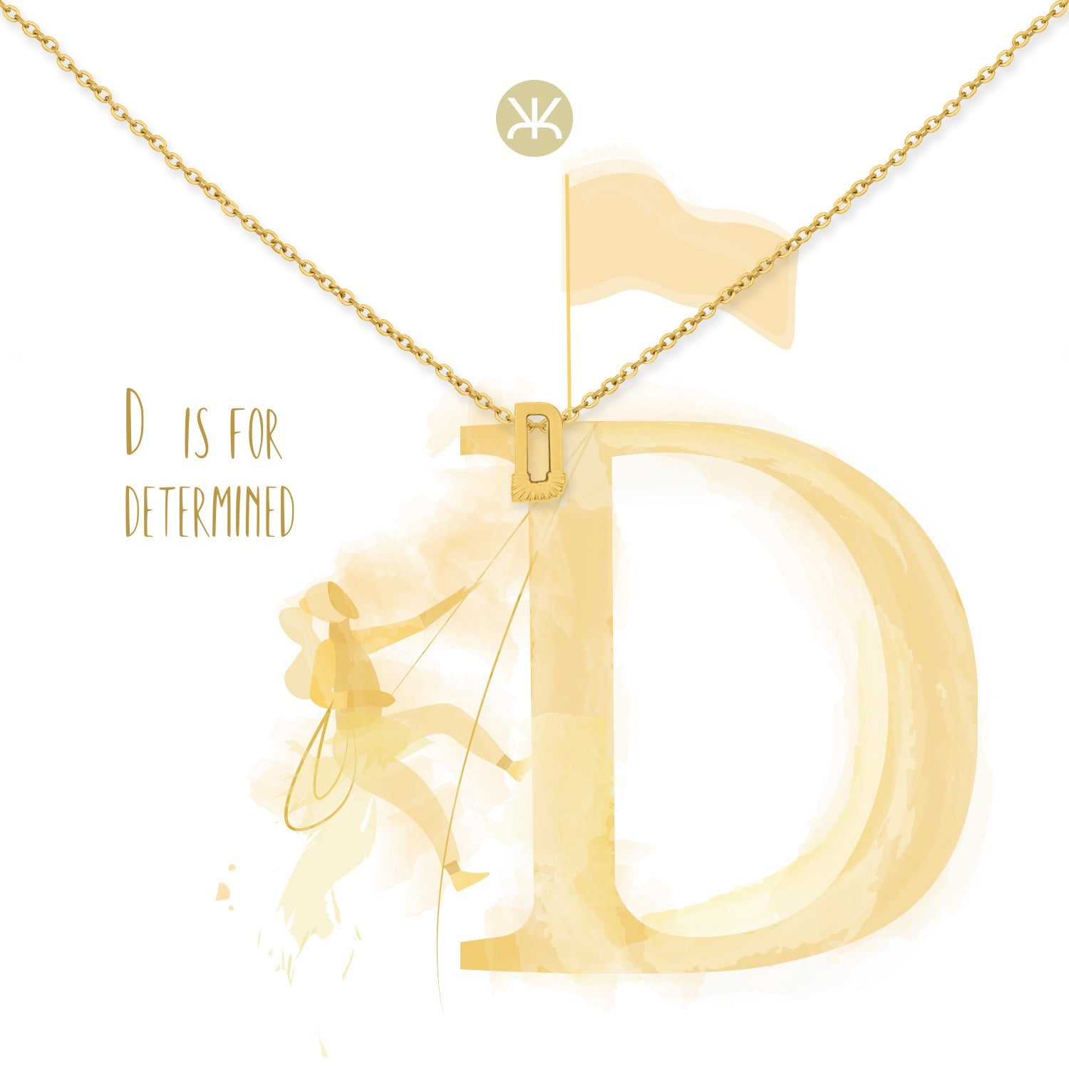 D Gold Necklace