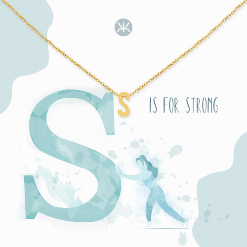 S Necklace, Gold