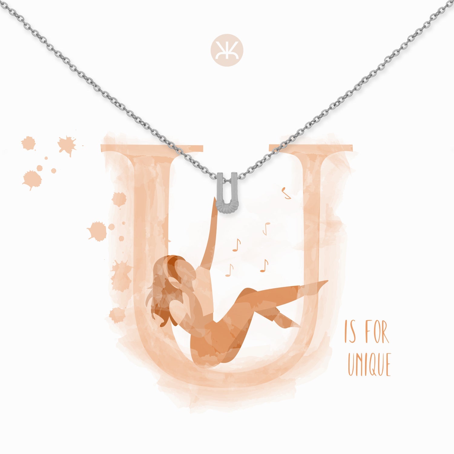 U Silver Necklace