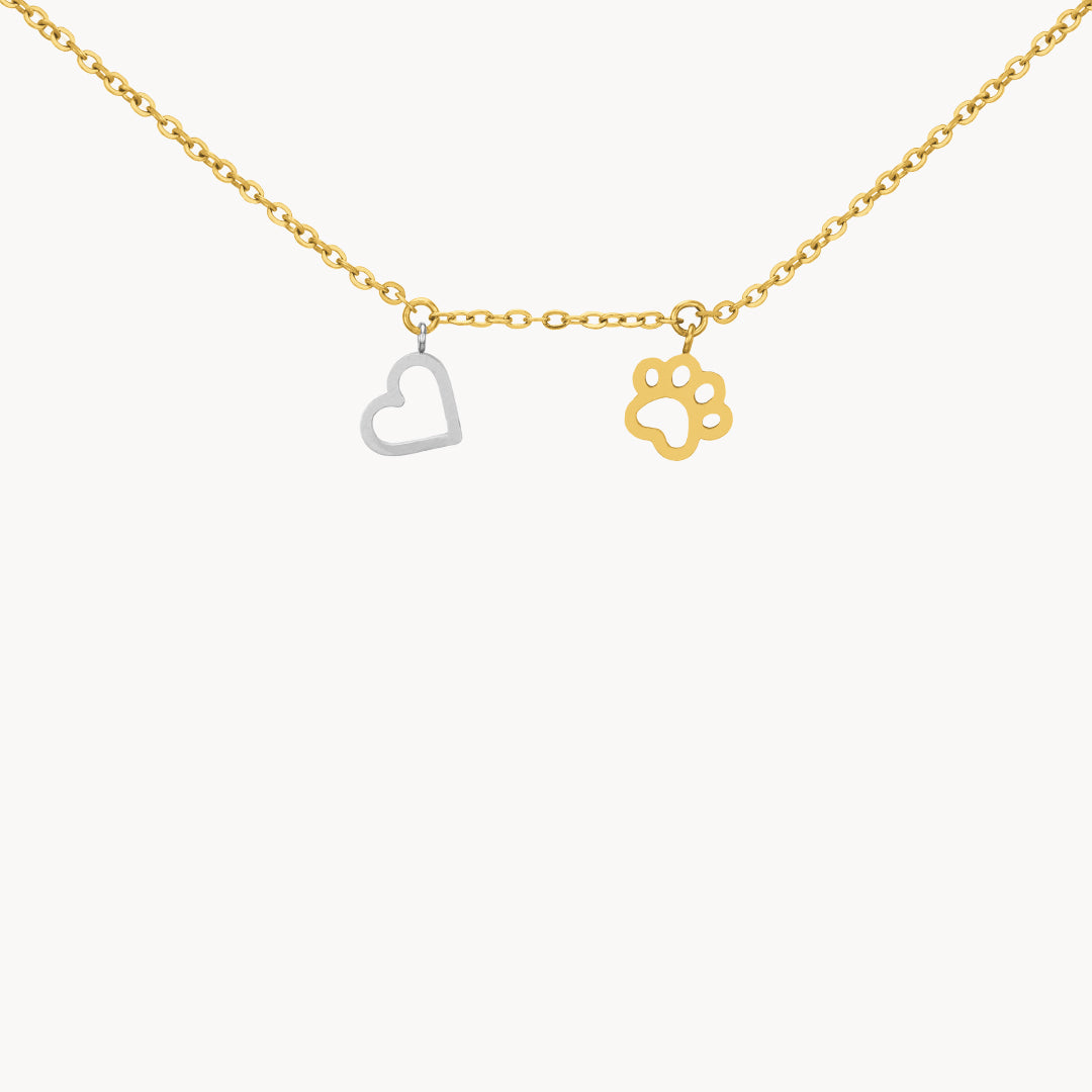 Paw With Heart Necklace