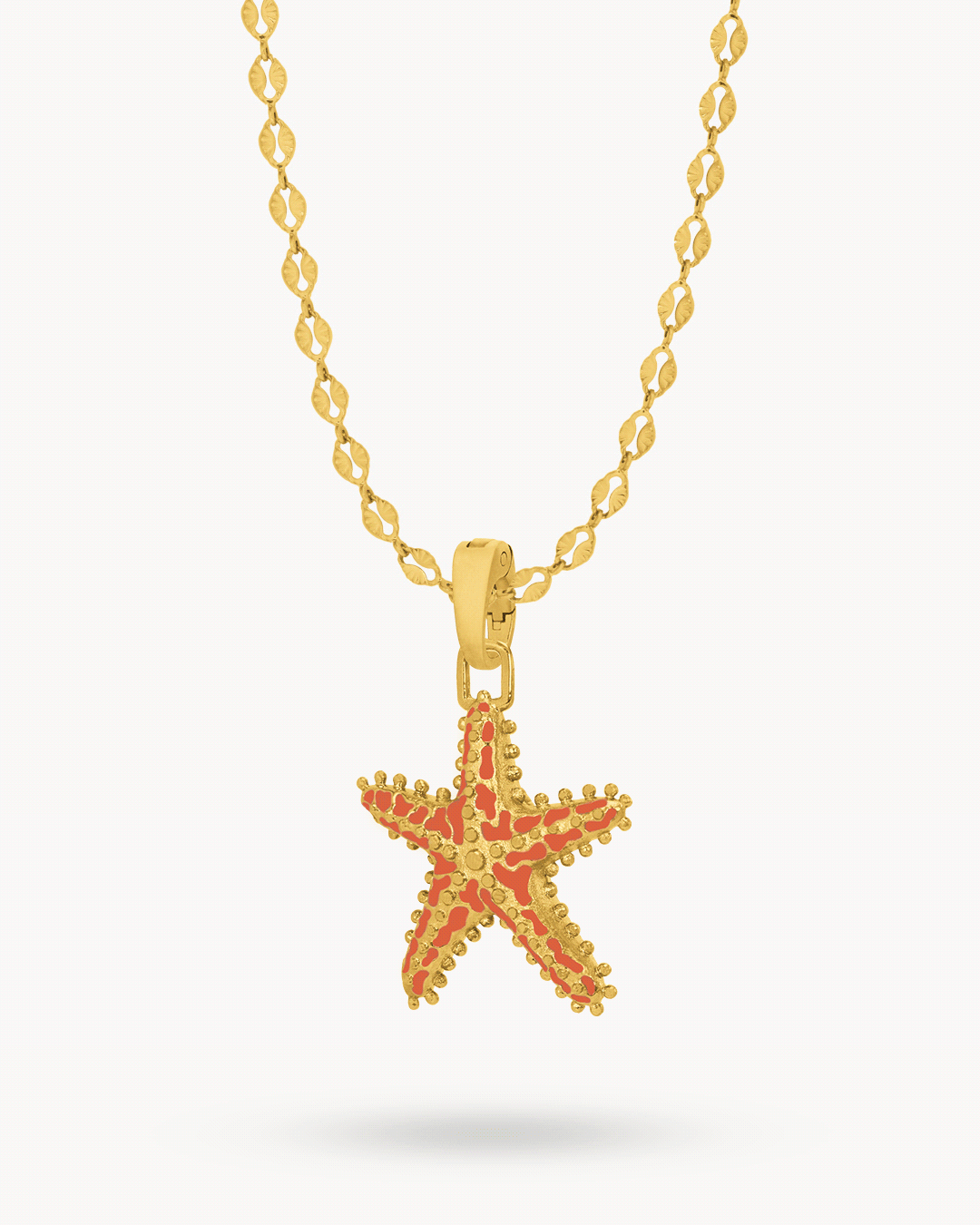 Reversible Starfish pendant, Shell Chain Set