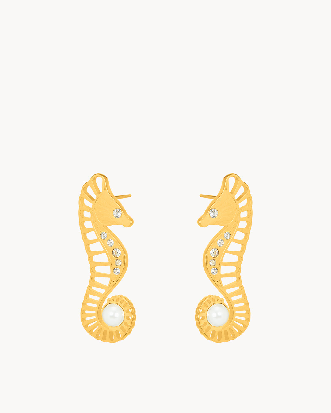Timeless Pearl Statement Seahorse Earrings