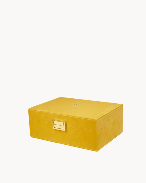 Yellow Velvet Jewellery Box