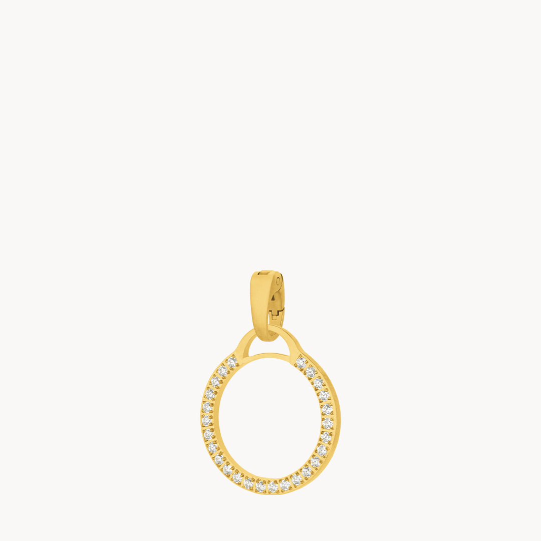 Dainty Starlight Circle Halo Pendant, Gold