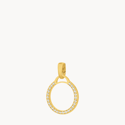Dainty Starlight Circle Halo Pendant, Gold