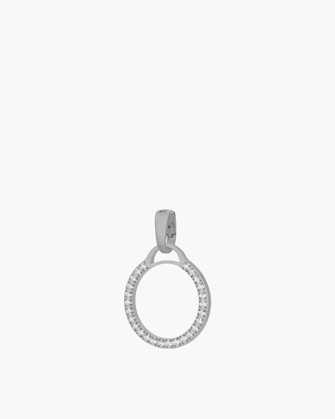 Dainty Starlight Circle Halo Pendant, Silver