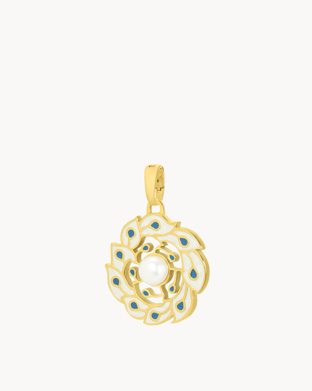 Timeless Pearl Feather Wreath Pendant