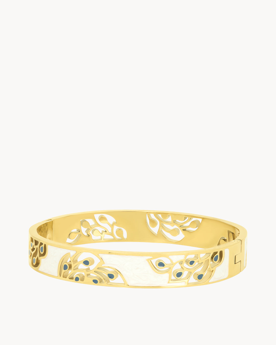 Protection White Feather Wreath Bangle