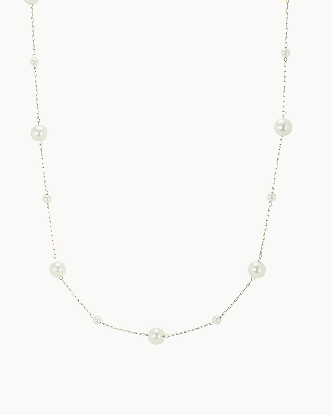 Pearl Tin Cup Silver Choker