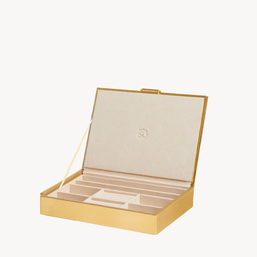 Gold Metallic Stackable Jewellery Tray
