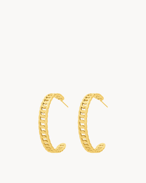 Link Chain Statement Hoops, Gold