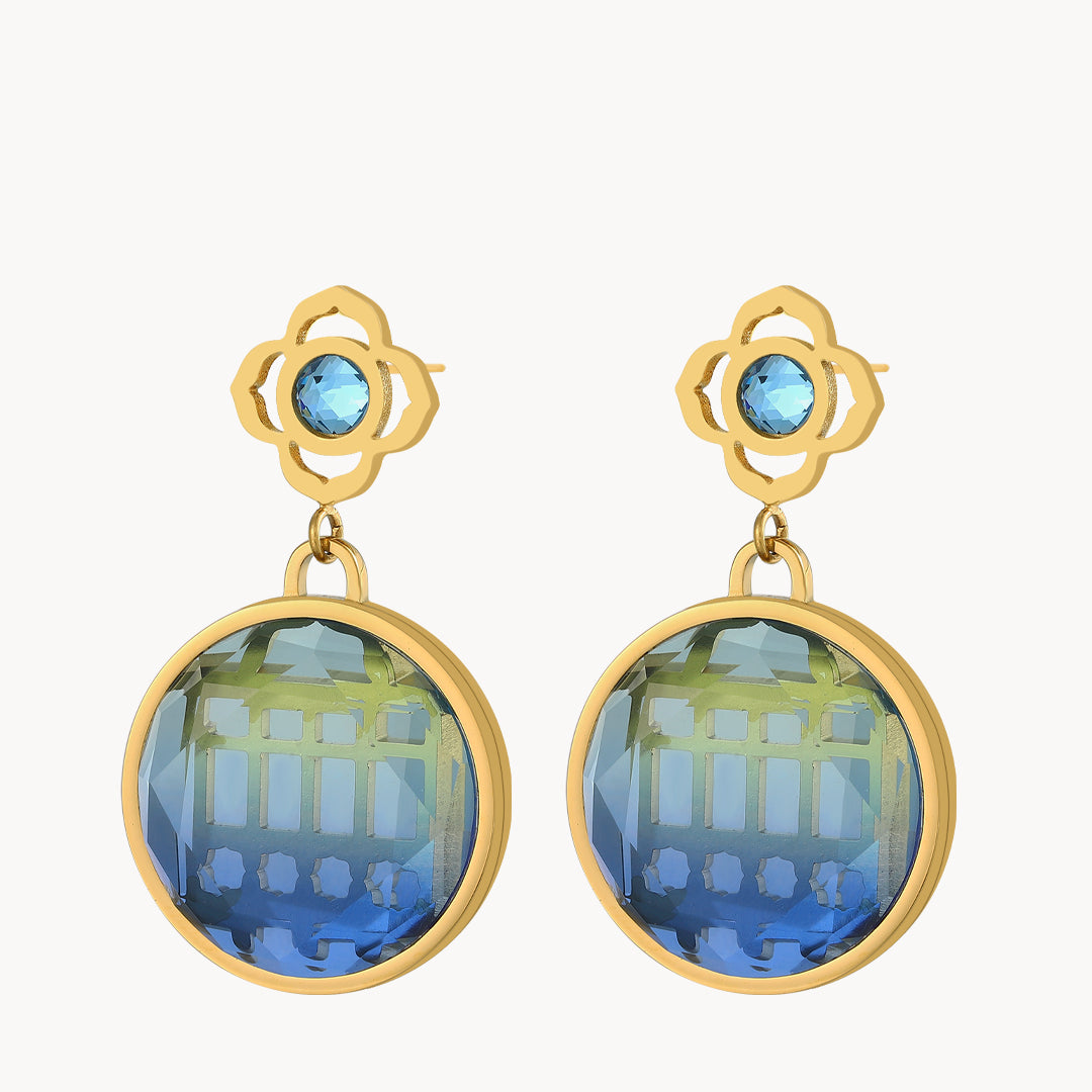 Blue Dazzling Gallarija Dangling Earrings
