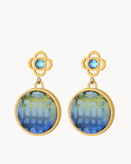 Blue Dazzling Gallarija Dangling Earrings