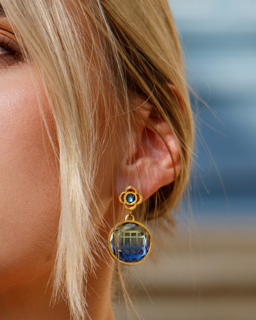 Blue Dazzling Gallarija Dangling Earrings