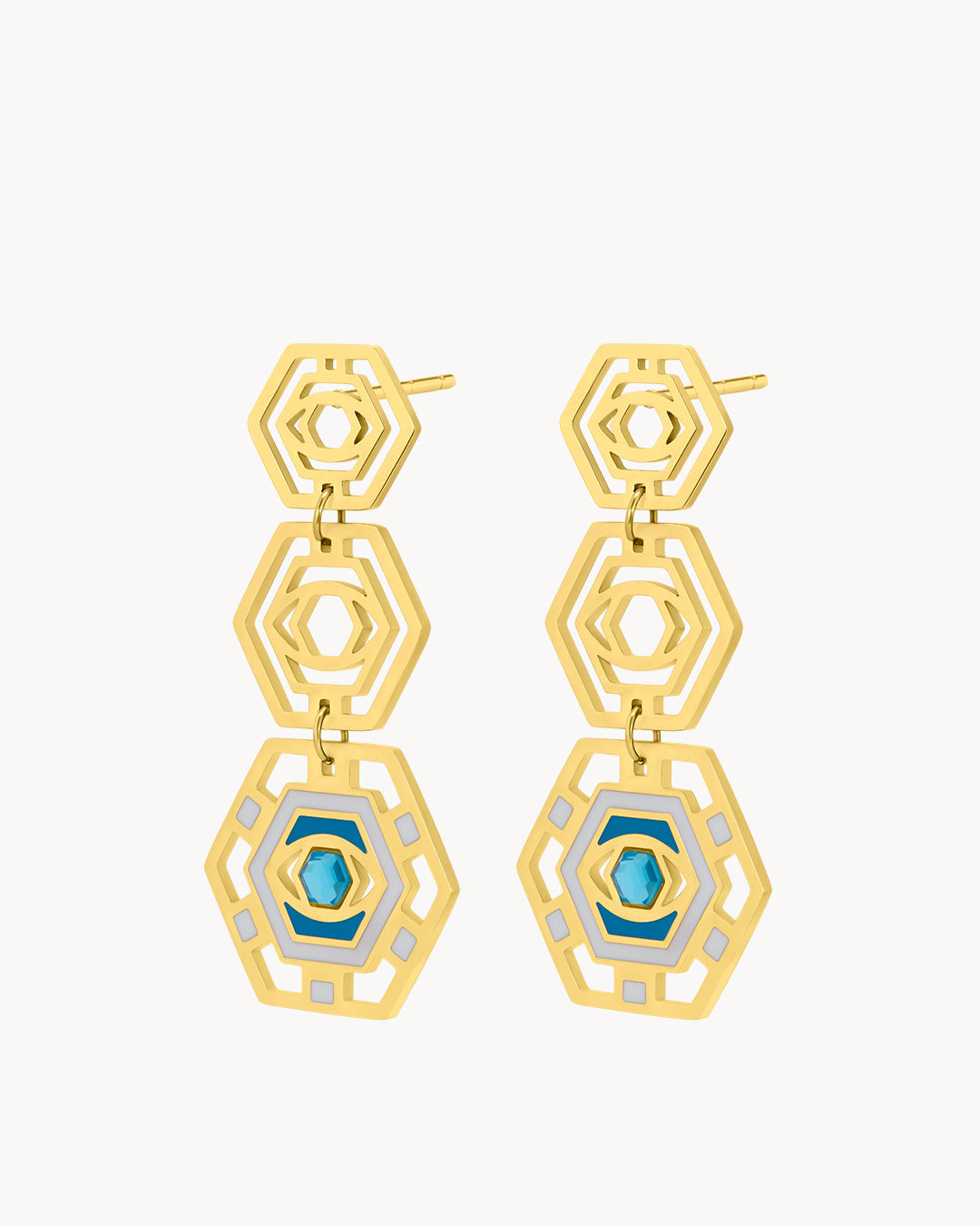 Evil Eye Gardjola Statement Dangling Earrings