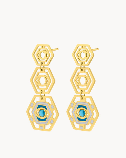 Evil Eye Gardjola Statement Dangling Earrings