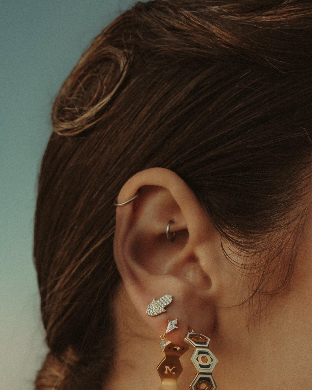 Starlight Hand Of Fatima Stud Earring