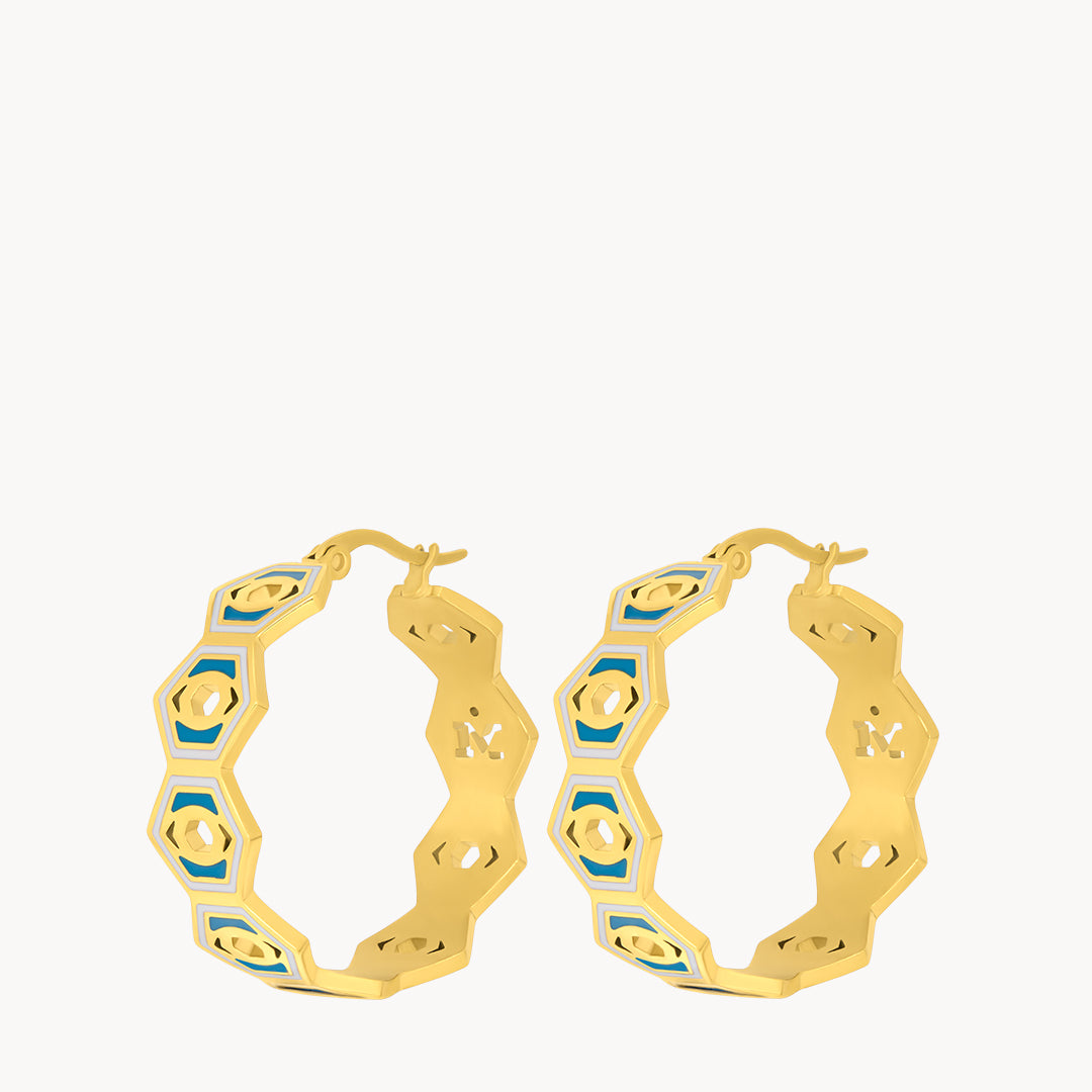 Evil Eye Gardjola Statement Hoop Earrings