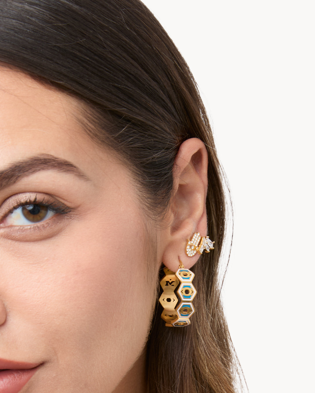 Evil Eye Gardjola Statement Hoop Earrings