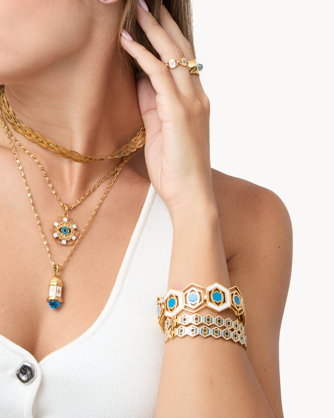 Evil Eye Gardjola Statement Bangle