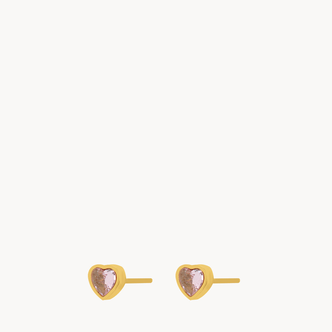 Dainty Heart Of Joy Stud Earrings