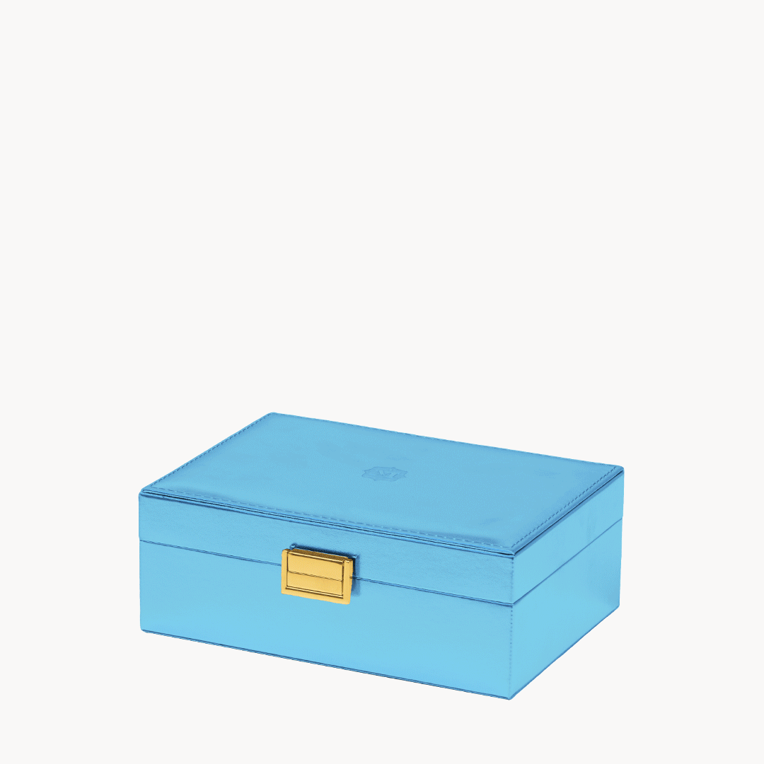 Blue Metallic Jewellery Box